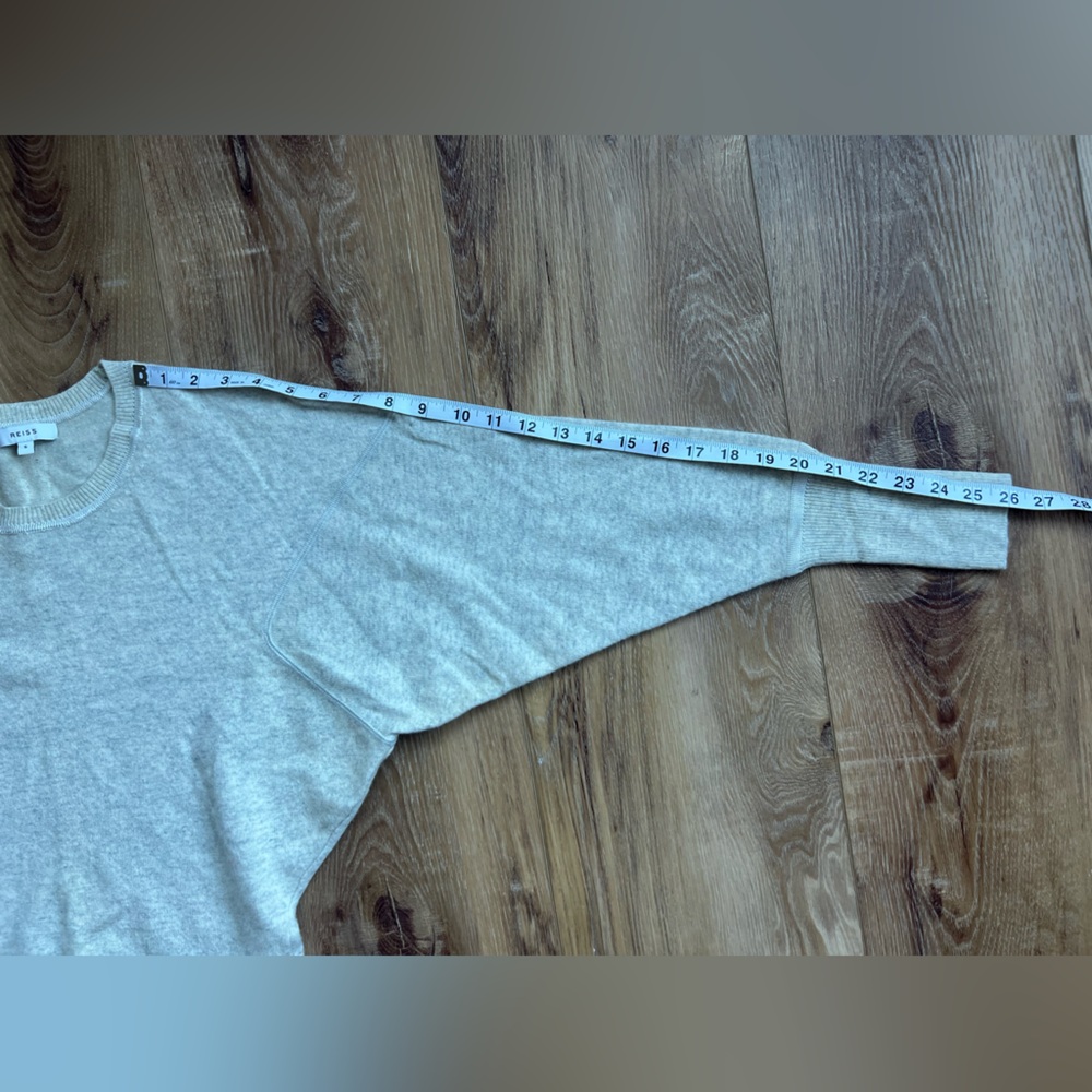 Reiss Alexa Cashmere Wool Blend Sweater Dress Grey Cream Marled Size Small - Picture 16 of 16